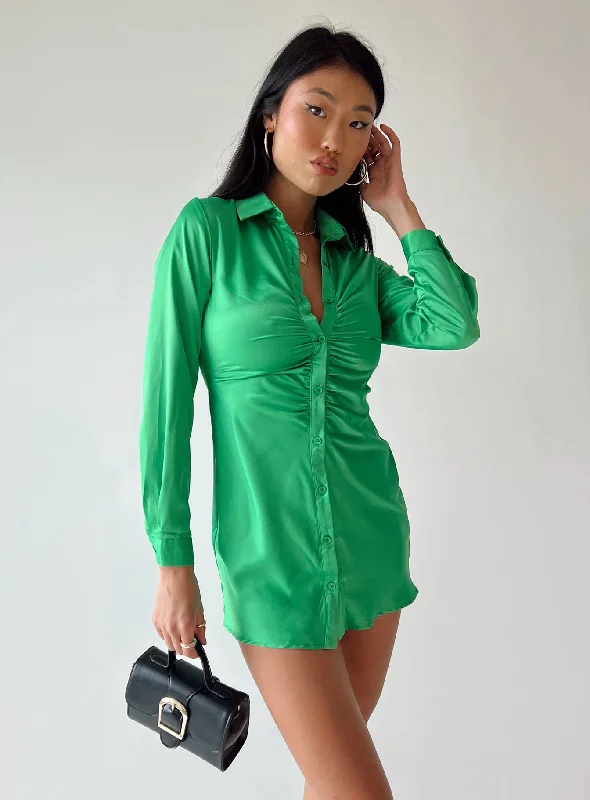 Women's Elegant Formal Outfit Zena Mini Dress Green