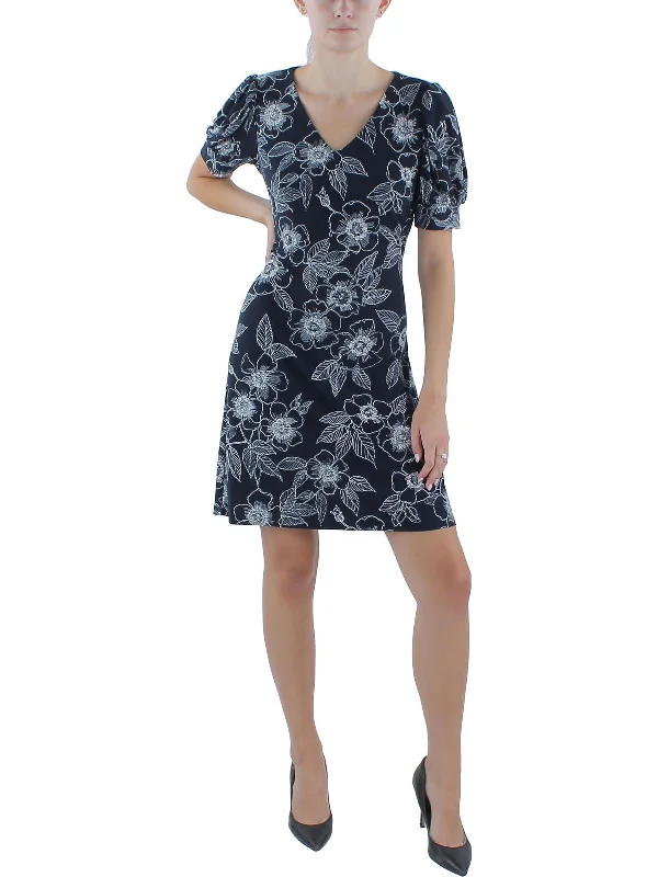 Women's Cozy Outfit For Lounging Alluring Design Womens Floral Print Polyester Shift Dress