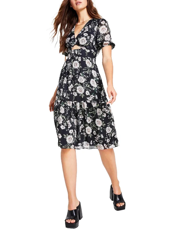 Timeless Women's Garments Modern Romance Womens Cutout Calf Midi Dress