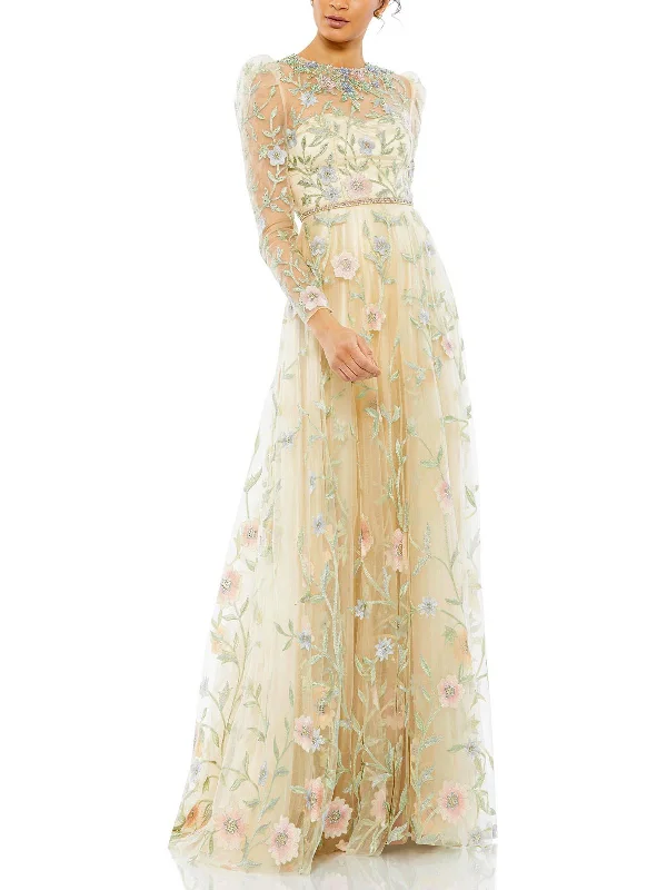 Women's Luxury Attire Now on Sale for Chic Urban Styles Womens Embellished Floral Evening Dress