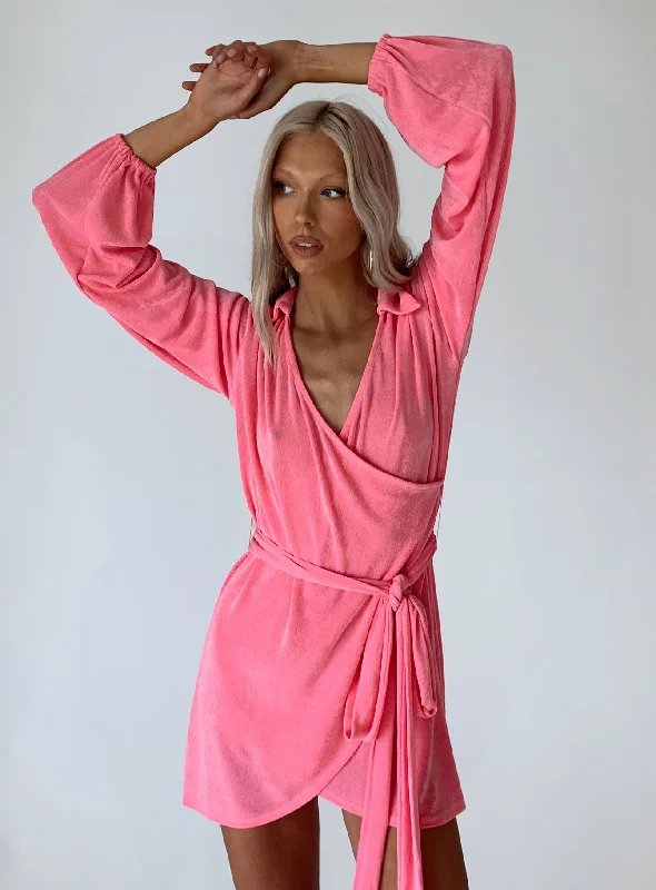 Women's Romantic Outfit Party Time Mini Dress Pink