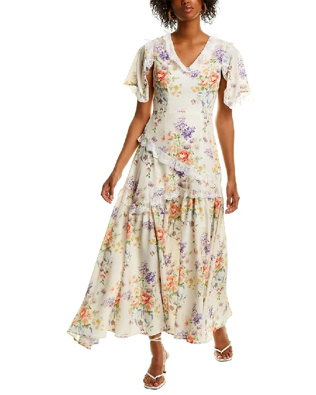 Elegant Clothing For Women Feminine Soft - Hued Look Beulah Lacy Maxi Dress