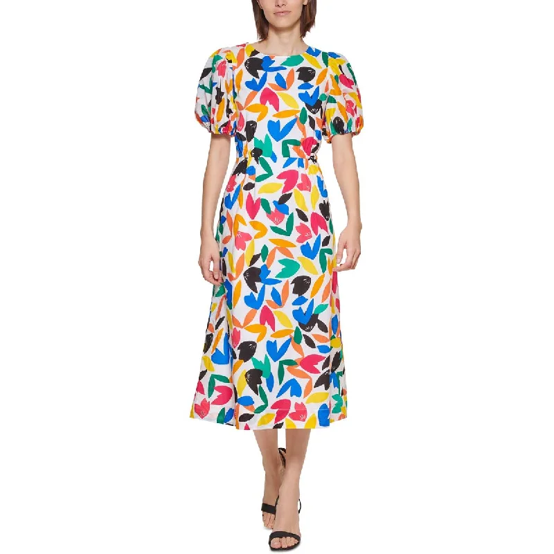 Elegant Clothing For Women Beat the Heat in Tropical Styles Womens Cotton Calf Midi Dress