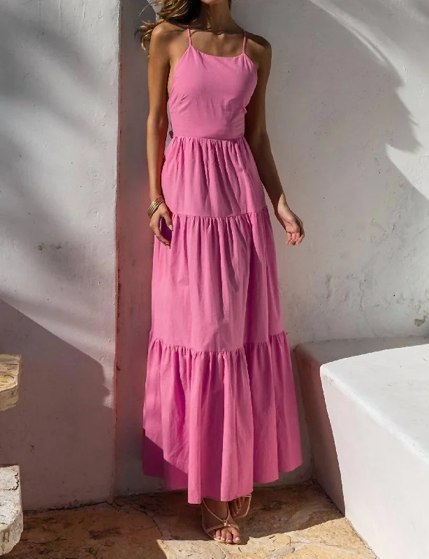 Women's Holiday Apparel Effortless Sophistication Remy Maxi Dress in Bubblegum