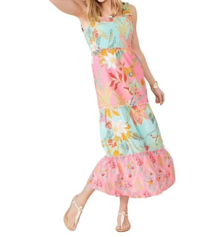 Women's Travel Garments Refined Simplicity Avalon Smocked Dress In Tropical Floral