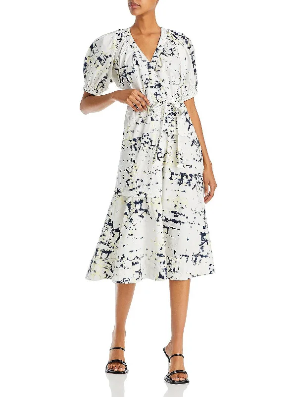 Women's Outfit Limited Quantities Womens Poplin Batik Midi Dress