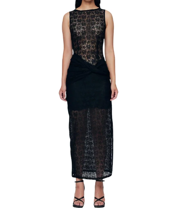 Women's Athletic Apparel Mid - Season Sale Margot Lace Maxi Dress In Black