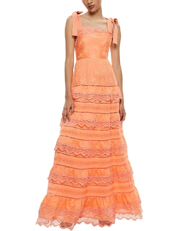 Charming Women's Outfit For Special Occasions Mid - Season Sale alice + olivia Vega Tiered Maxi Dress