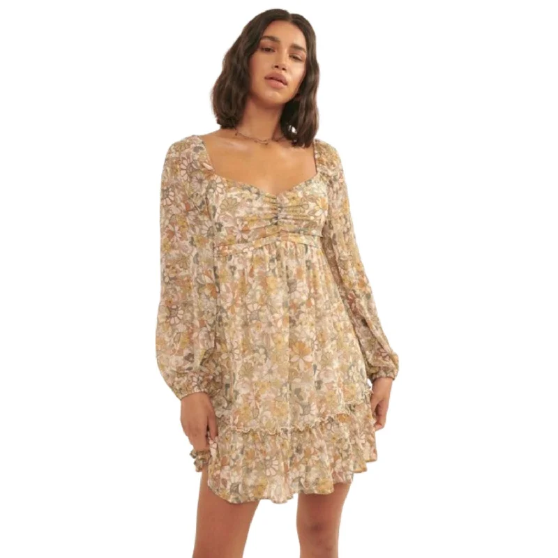 Casual Apparel For Women Graceful Movement A Floral Print, Woven Mini Dress