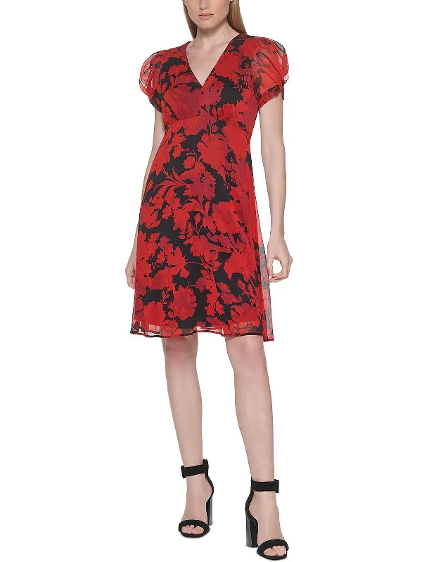 Women's Outdoor Attire Score Big on Glamorous Red - Carpet Styles Plus Womens Floral Print Evening Wear Mini Dress