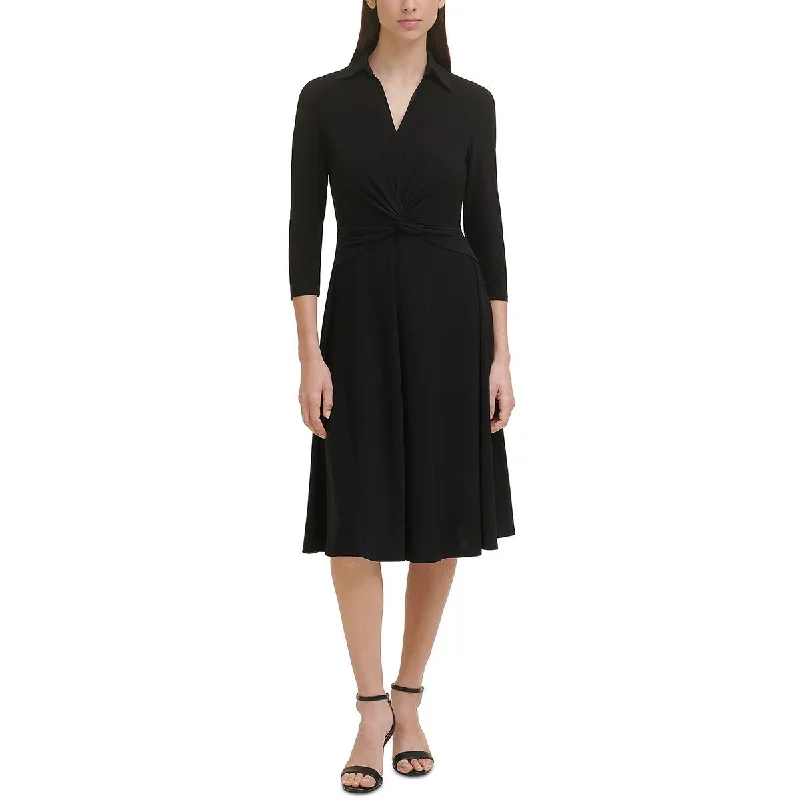 Chic Clothing For Women Limited - Time Bundle Womens Twist Front Calf Midi Dress