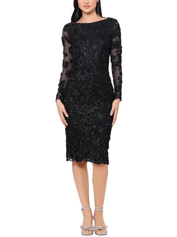 Timeless Women's Clothing Huge Savings on Parisian Styles Womens Floral Embroidered Cocktail And Party Dress