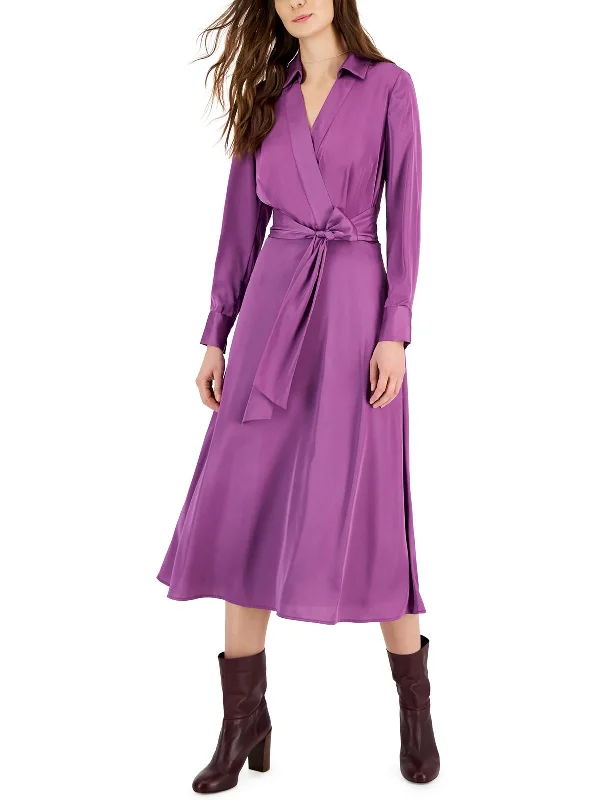 Women's Vintage Attire Big Savings on Minimalist Office Styles Womens Causal Silk Midi Dress