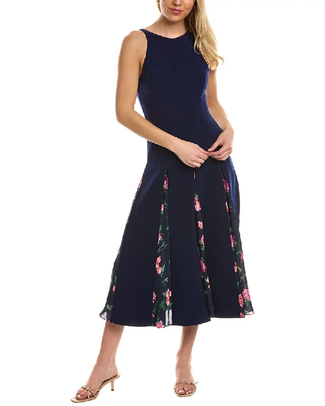 Women's Outerwear Garments Mid - Week Surprise Carolina Herrera Halter Godet Silk Midi Dress