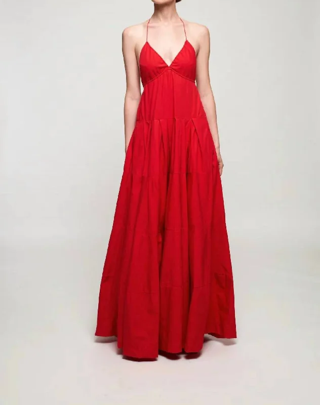 Women's Comfy Attire For Lounging Early Access to Art Deco Styles Sale Open Back Tiered Maxi Dress In Le Rêve