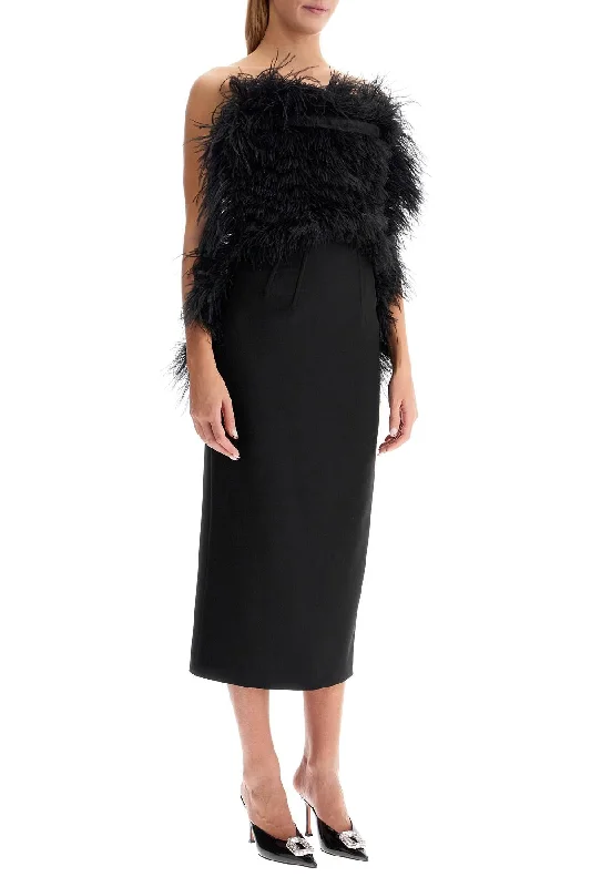 Affordable Women's Attire Limited Quantities Sportmax Midi Dress With Feathers