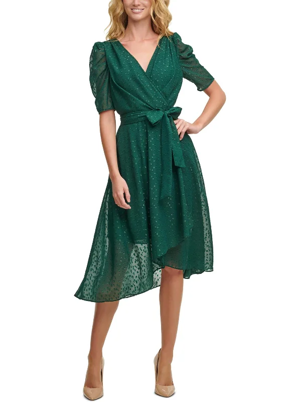 Women's Fashionable Clothing Sets Weekend Special Womens Glitter Puff Sleeve Midi Dress