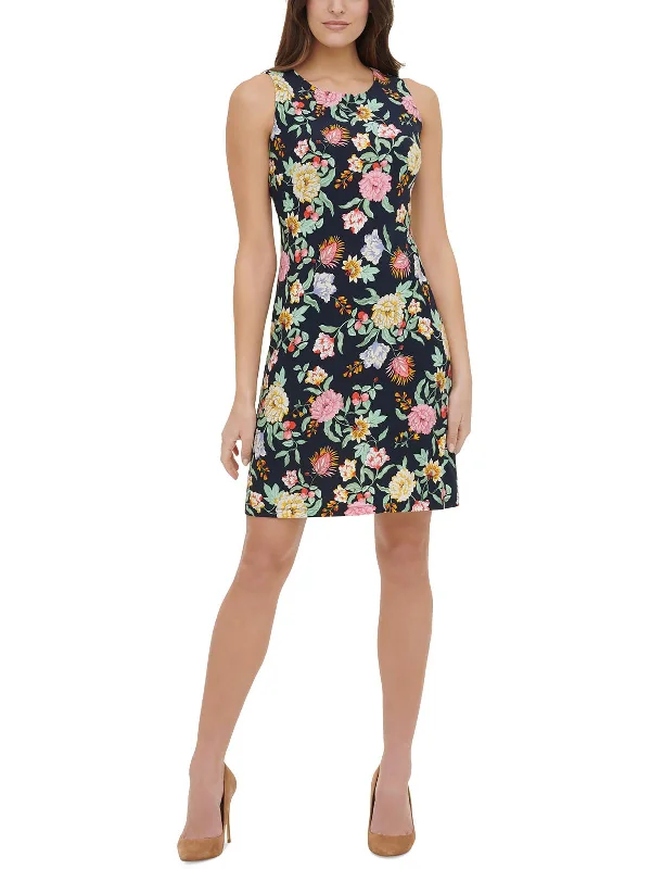 Women's Evening Wear Outfit Sophisticated Cut Womens Floral Print Short Wear To Work Dress