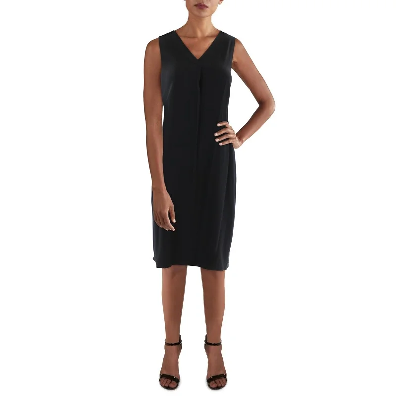 Fashionable Women's Clothing Limited Quantities Womens Silk V-Neck Midi Dress