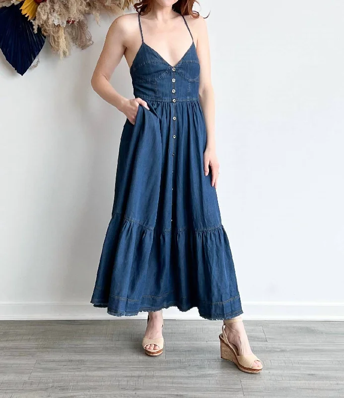 Women's Trendy Attire Final Clearance Sere Maxi Dress In Blue