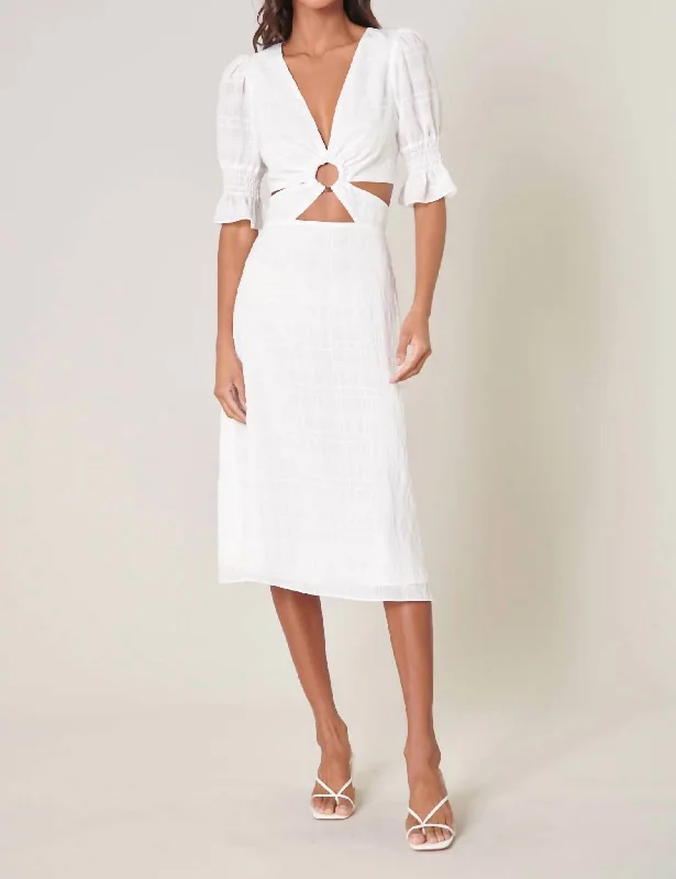 Women's Vacation Outfit Anniversary Sale The Bali Cutout Midi Dress In White