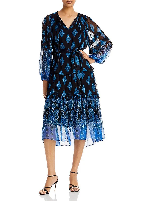 Women's Professional Outfit Father's Day Deals Connor Womens Chiffon Paisley Midi Dress