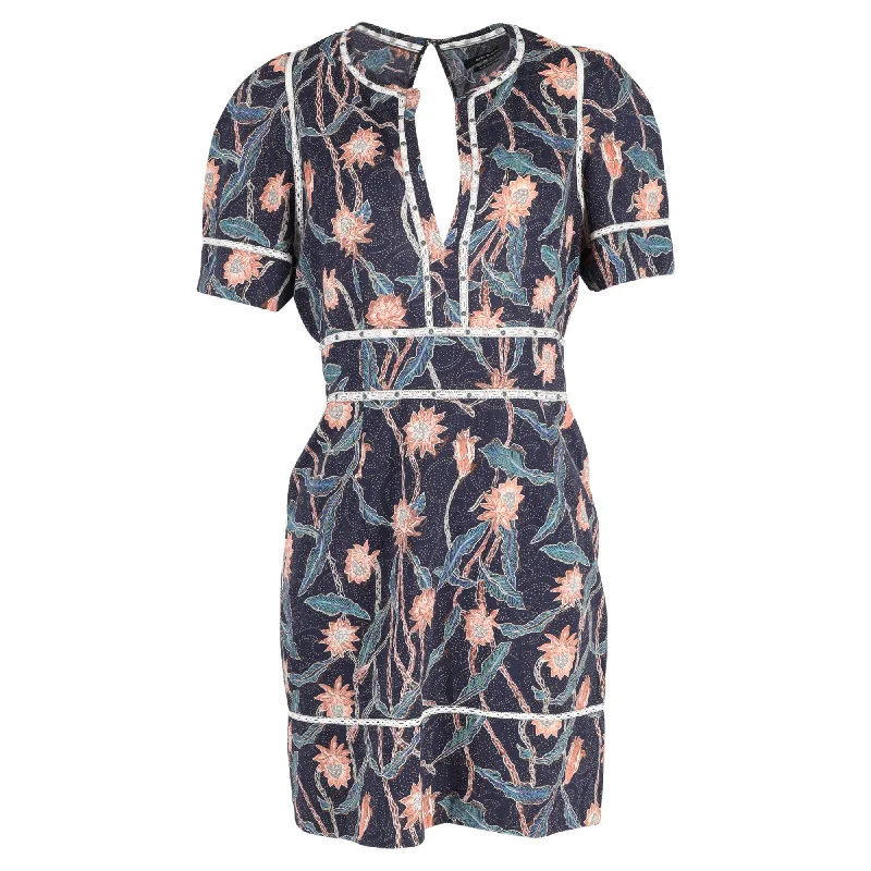 Women's Everyday Garments Contemporary Elegance Isabel Marant Floral Printed Dress in Blue Cotton