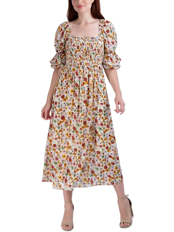 Stylish Women's Garments Spring Fling Sale Womens Smocked Long Midi Dress