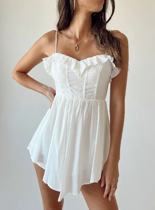 Vintage-Inspired Garments Beat the Heat in Tropical Styles Marianne Mini Dress White