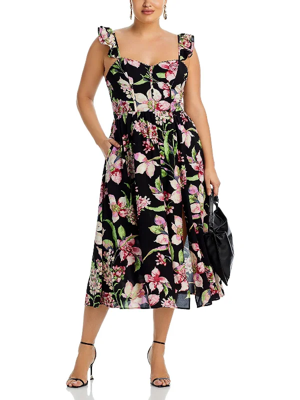 Modern Women's Attire Feminine Soft - Hued Styles Womens Floral Print Long Maxi Dress