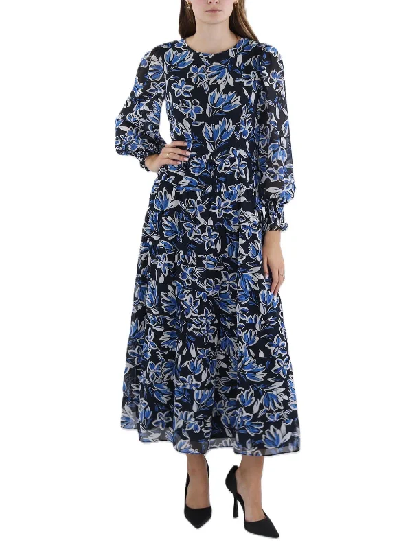 Affordable Trendy Clothes For Women Contemporary Elegance Womens Floral Print Ruffled Maxi Dress