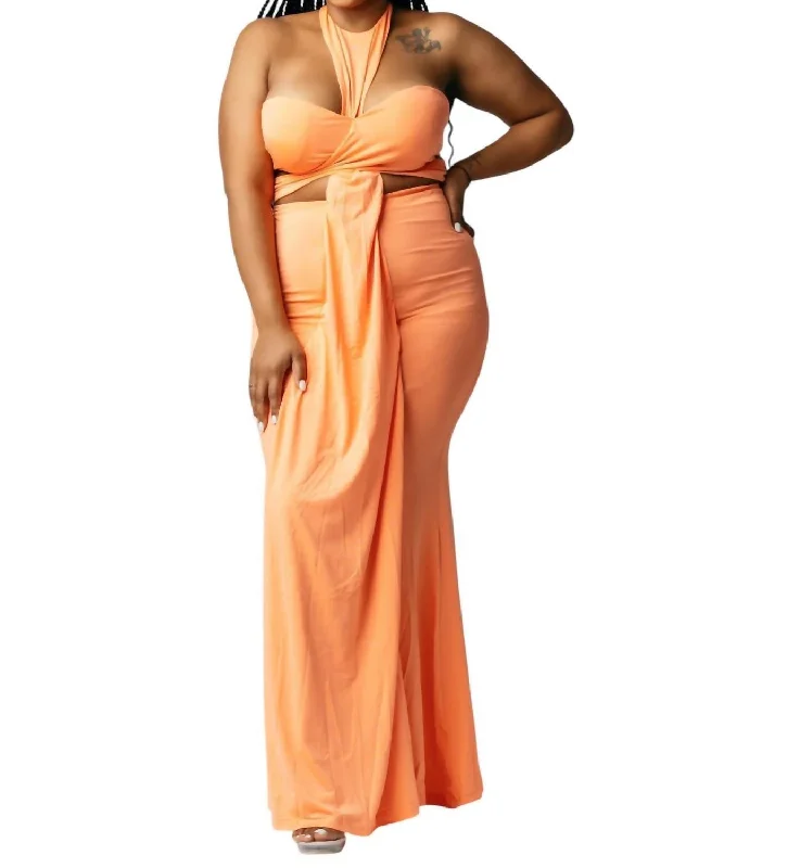 Women's Comfortable Lounge Outfit Coastal Beach - Inspired Style Sleeveless Maxi Dress With Cutout In Coral