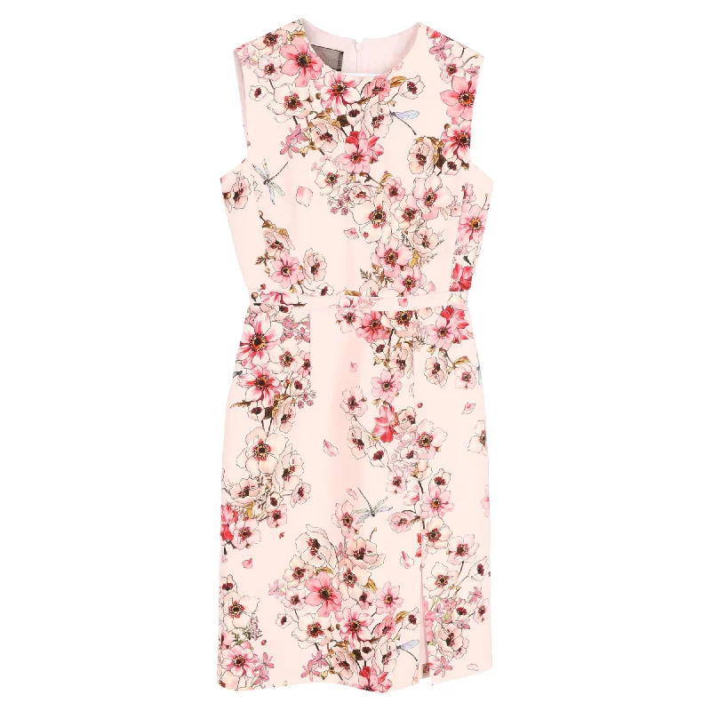 Casual Clothes For Women Spring Fling Sale Giambattista Valli Mini Floral with Side Slit Shift Dress in Pink Silk