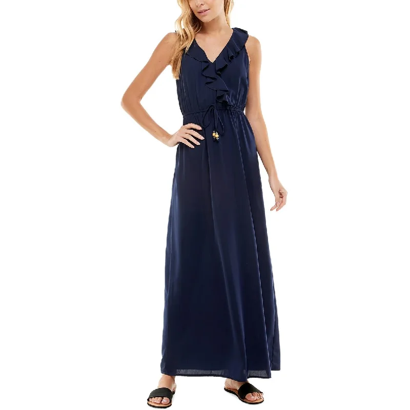 Women's Layered Outfit Ethnic Cultural Event Wear Juniors Womens Ruffled Long Maxi Dress