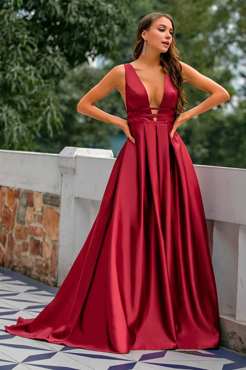 Women's Clothes And Apparel Tropical Island - Inspired Attire Amzcw Burgundy Satin Long Prom Dress Evening Dress gowns evening dresses Bridesmaid dress shop