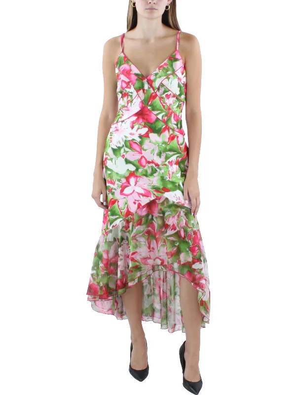 Women's Charming Outfit For Events Limited Quantities Womens Floral Print Polyester Midi Dress