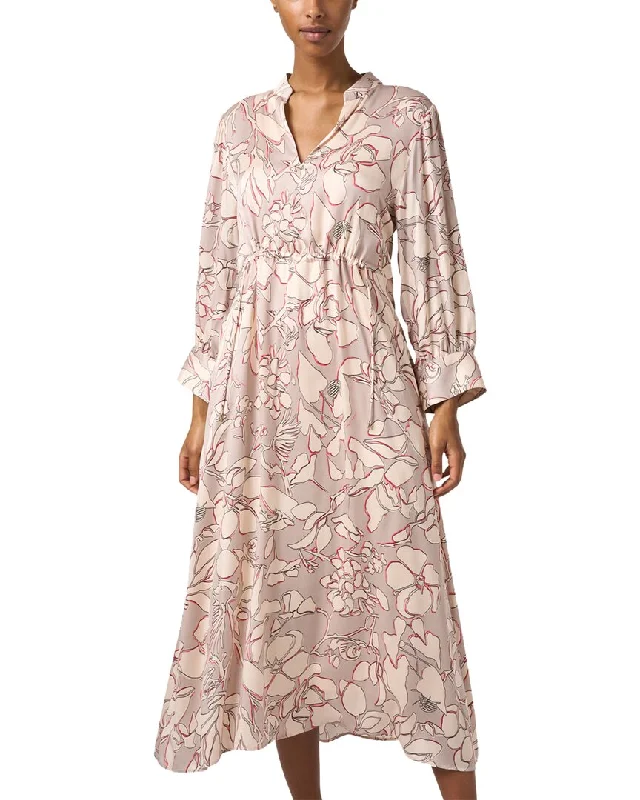 Women's Elegant Formal Outfit Early Access to Art Deco Styles Sale Marc Cain Floral Print Silk-Blend Dress