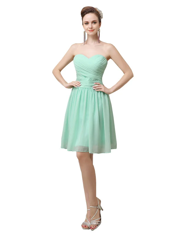 Tailored Clothing For Women End - of - Month Blowout Elegant SweetHeart A-line Knee-Length Short Bridesmaid Dresses