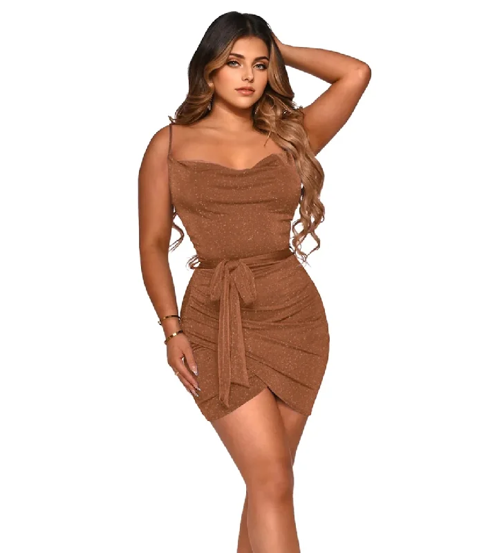 Stylish Clothes For Women Charming Silhouette Julia Fashion - Sexy Spaghetti Strap Backless Ruched Bodycon Mini Dress