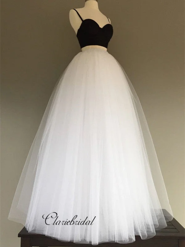 Women's Clothing For Casual Outings Limited - Stock Two Pieces Spaghetti Straps Wedding Dresses, Cheap Tulle Wedding Dresses