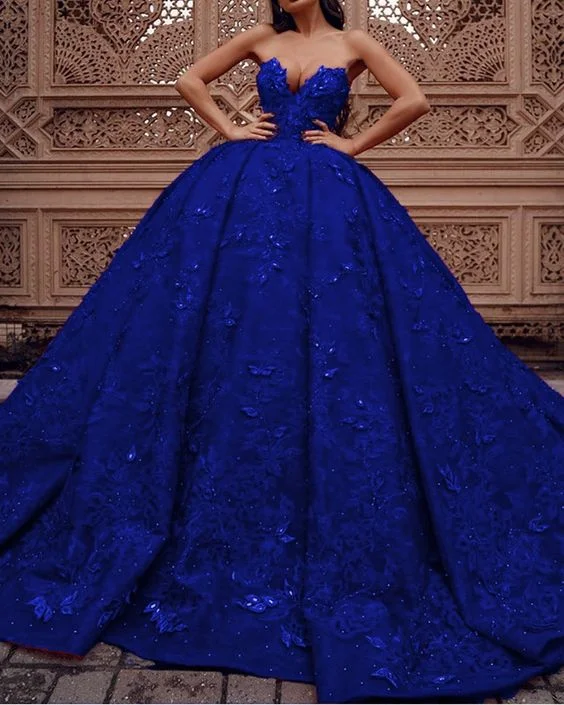 Women's Outerwear Apparel Early Access to Art Deco Styles Sale royal blue lace prom dresses ball gown sweetheart corset   cg21486