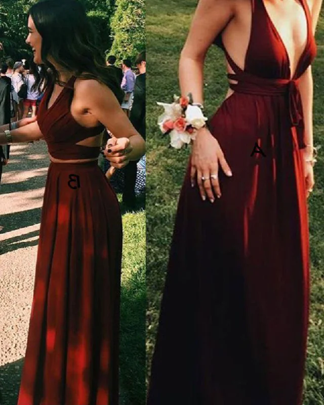 Vintage-Inspired Women's Apparel Rustic Countryside Charm Look Chic Crop Top Prom Dress Long Chiffon Party Dresses Sexy Formal Gown