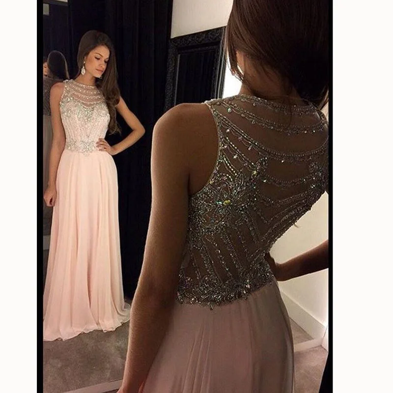 Women's Floral Print Outfit Fashion-Forward Style Stylish Pink Beading Long Prom Dress Women Formal Evening Gown