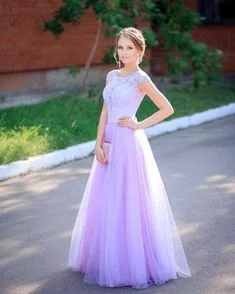 Plus-Size Women's Clothing Purple Prom Dress,Tulle Prom Gown, Beading Prom Dress, Lace Prom Gown   cg7424