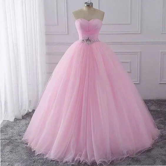 Stylish Women's Outerwear Apparel Beautiful Ball Gown Pink Sweetheart Tulle Party Gown, Sweet 16 Dresses Prom Dress  cg8720