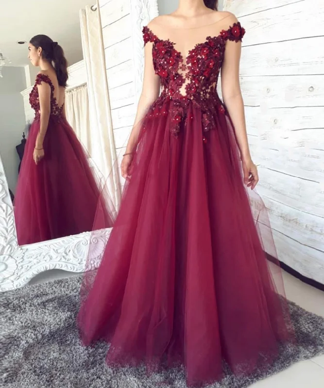 Charming Women's Outfit For Special Occasions ELEGANT TULLE LACE LONG BALL GOWN prom DRESS   cg11019