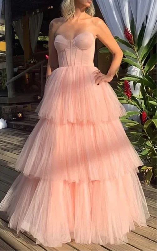 Affordable Women's Apparel Playful Elegance Women Sweetheart Prom Dresses Long Layers Evening Gowns Formal Party Dress YPD558