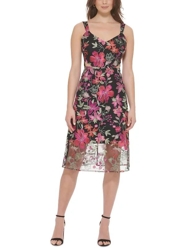 Women's Tailored Outfit Today Only Womens Embroidered Floral Cocktail And Party Dress