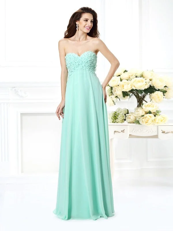 Stylish Women's Apparel Weekend Special A-Line/Princess Sweetheart Sleeveless Long Chiffon Bridesmaid Dresses