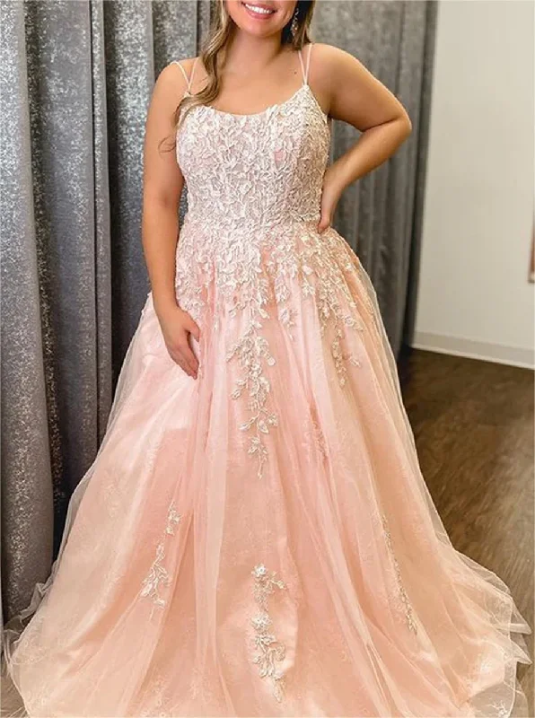 Affordable Fashion Clothing For Women Weekend Special Women A-Line Lace Prom Dresses Long Appliques Evening Gowns Sleeveless Formal Party Dress YPD689